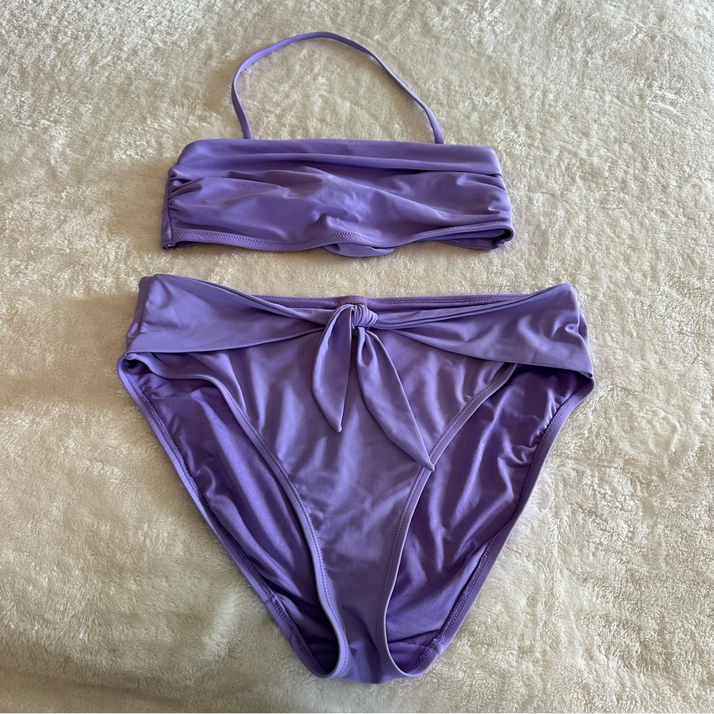Old Navy Strapless High Waist High Leg Lavender Bikini Set size L/XL